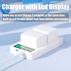 2-Pack Batteries with LCD Charger for Arlo Ultra 2,Pro 4,5S 2K Cameras VMA5400