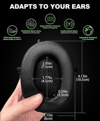 OSHA-Compliant Black Bluetooth Earmuffs – Hi-Fi Sound & 25dB Noise Reduction