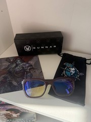 GUNNAR Gaming Glasses WoW Sylvanas, Amber Lens Blue Light Blocking, Forsaken Red
