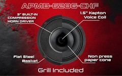 Audiopipe APMB-628G-CHF 6.5″ 150W RMS Compression Horn Midrange Speakers