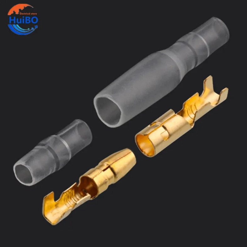 50 Sets 4mm Bullet Crimp Terminals Male Female Wire Connectors Kit – NEW