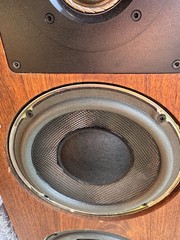 Vintage Set of Two Altec Lansing 508 Speakers TALL HEAVY Woodgrain 41″ AWESOME
