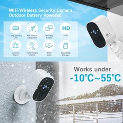 2PCS XVIM 4MP Wireless WiFi Security Camera 2K Outdoor Battery Powered Camera