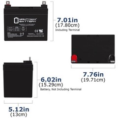 Mighty Max 2 Pack – 12V 35AH SLA Battery Replaces NP38-12 U1-34 UB12350