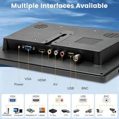 10.1 Inch Small Monitor TV & Car Video Player with 1024 * 600P | Security Monito