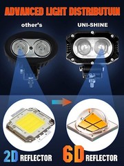 2pcs 4″Inch LED Work Lights Bar Flood Driving Fog Pods OffRoad ATV UTV SUV Truck