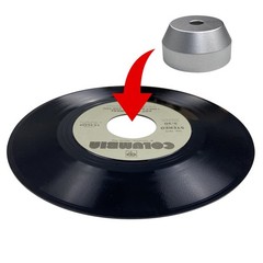 Silver 45 RPM Record Adapter Solid Aluminum 7 Inch Vinyl Dome Turntable Player