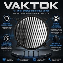 Durable 12-Inch Black Subwoofer Cover – Perfect for Home Theater and Car Audio