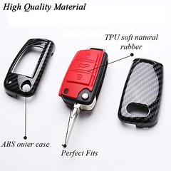 Carbon Fiber Pattern Key Fob Cover Case for Audi A3 Carbon Fiber Pattern-black