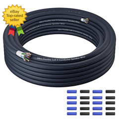 25FT 18 Gauge 9 Conductor Speaker Wire CCA Stranded Cable for Car Audio System