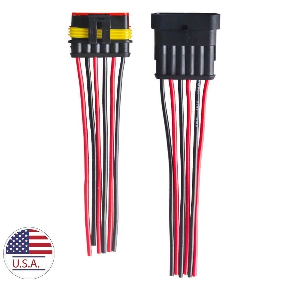 1 Set 6 Pin Electrical Wire Connector ‎Plug Male Female Waterproof Quick Connect