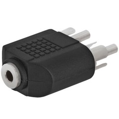 2 Pack 3.5mm Female Jack to 2 RCA Male Plug Stereo Audio Adapter AUX Converter