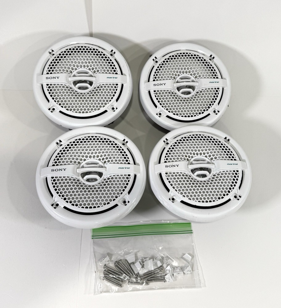 Sony XS-MP1611 6.5 in (16 cm) Dual-Cone Marine Speaker 4 Speakers Barely Used.