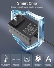 9V AC Adapter 9Volt 1Amp DC Power Supply 100-240V 50/60Hz to DC 9V Power Cord
