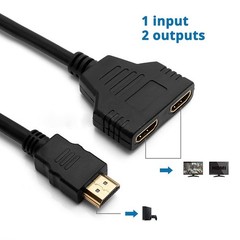 4K HDMI Cable Splitter Adapter 2.0 Converter 1 In 2 Out 1 Male to 2 Female lot