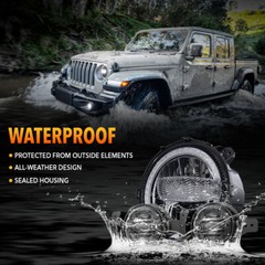 9in LED DRL Headlights For Jeep Wrangler JL Gladiator 2018-2024 4in Fog Light
