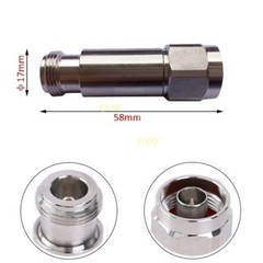 N Male/Female Coaxial Attenuator 50Ω 5W DC-3GHz 1/2/3/5/6/10/15/20/25/30/40/50dB
