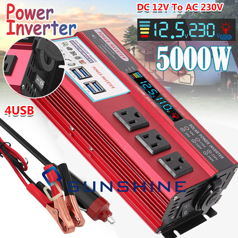 7000Watt Power Inverter Pure Sine Wave 24V to 110v 120v Solar Off Grid System RV
