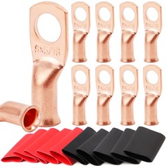 (10) Copper Lug 8 AWG Gauge 5/16″ Ring Wire Terminal Battery Cable Connector