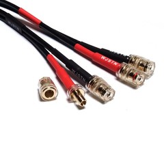Speaker Cable Banana Plug to 4mm Banana Jack Adapter 1ft 2 Pack