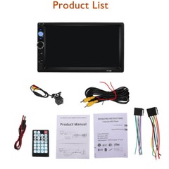 7″ Double 2Din Touch Screen Car Stereo Radio For Apple Carplay Android Auto+Cam