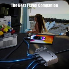 9-in-1 3 Way Car Cigarette Lighter Socket Splitter Fast Charger Power Adapter