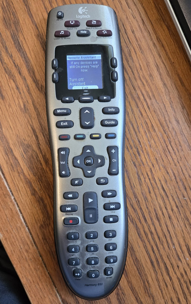 Logitech Harmony 650 Programmable Universal Remote LCD Screen Tested Working