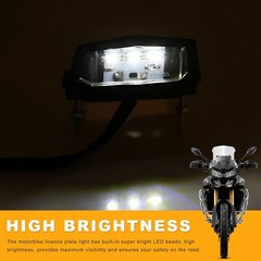 Motorcycle LED License Plate Light, 12V 6K White Rear Brake Tail Light Waterp…