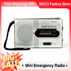 Portable AM FM Mini Radio Emergency Pocket Radio Speaker Battery Operated Travel