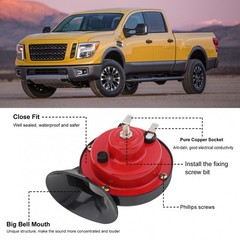 US Stock 2Pcs 12V 120dB Dual Tone Horn, Universal Snail Air Horn for Car Truck