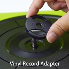 Black 7 Inch 45 RPM ABS Vinyl Record Centre-Hole Adapter for Turntables Record