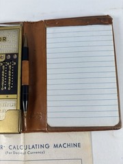 Vintage Addiator Duplex Calculator Original Case With Stylus And Instructions
