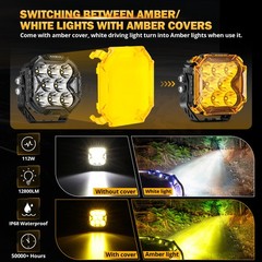 AUXBEAM 4″ LED Driving Light Pods w/ DRL Turn Signal Offroad Cube Ditch Lights