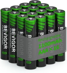 BEVIGOR Rechargeable AAA Batteries, 1100 mAh High Capacity, LSD Low Self…