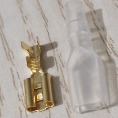 100 Sets Brass Female Spade Terminals 4.8mm Wire Connectors Insulating Sleeve US