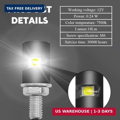 2PCS License Plate Light, LED Tag Lights, Super Bright 12V Waterproof License Pl