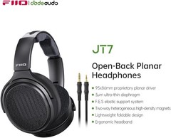 FiiO JT7 Over-Ear Planar Magnetic Headphones, 95x86mm Planar Drive (Black)