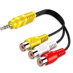 Video AV Component Adapter Cable Replacement 3 RCA to Input 23CM/9in