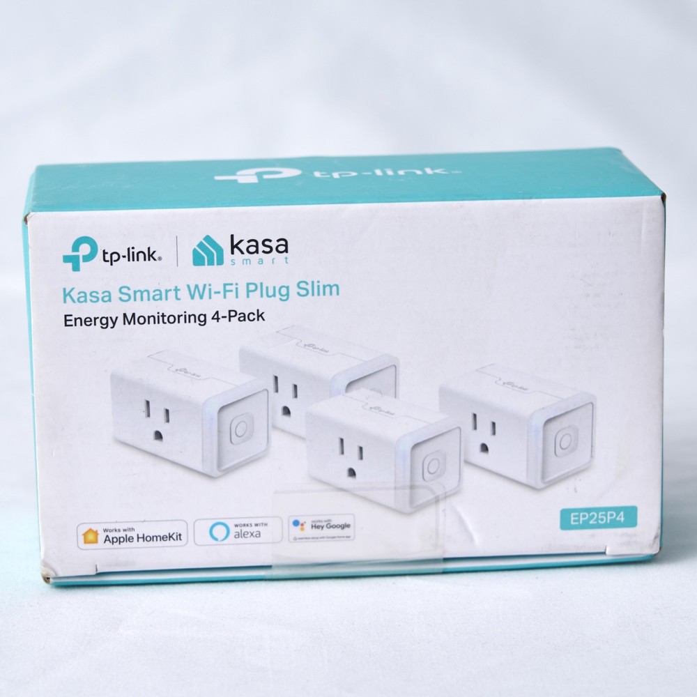 TP-Link Kasa Smart Wi‑Fi Plug Slim w/ Energy Monitoring, Matter, 4-Pack