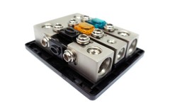 KnuKonceptz Bassik 3 Way 0 Gauge to 0 – 4 Gauge Mini ANL Fuse Block w Fuses