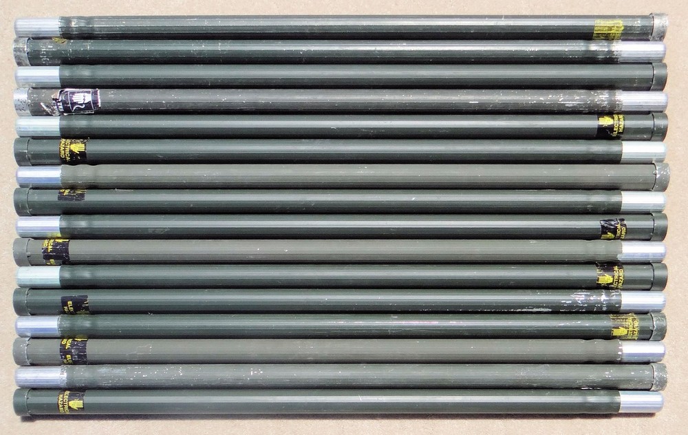 16 Ea 4 Ft Used Military Ribbed Aluminum Camo Mast Stacking Poles 100% Tested