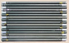 16 Ea 4 Ft Used Military Ribbed Aluminum Camo Mast Stacking Poles 100% Tested