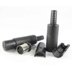 10pcs Mini DIN Plug Jack Connector with Black ABS Plastic Handle 3pin to 8pin