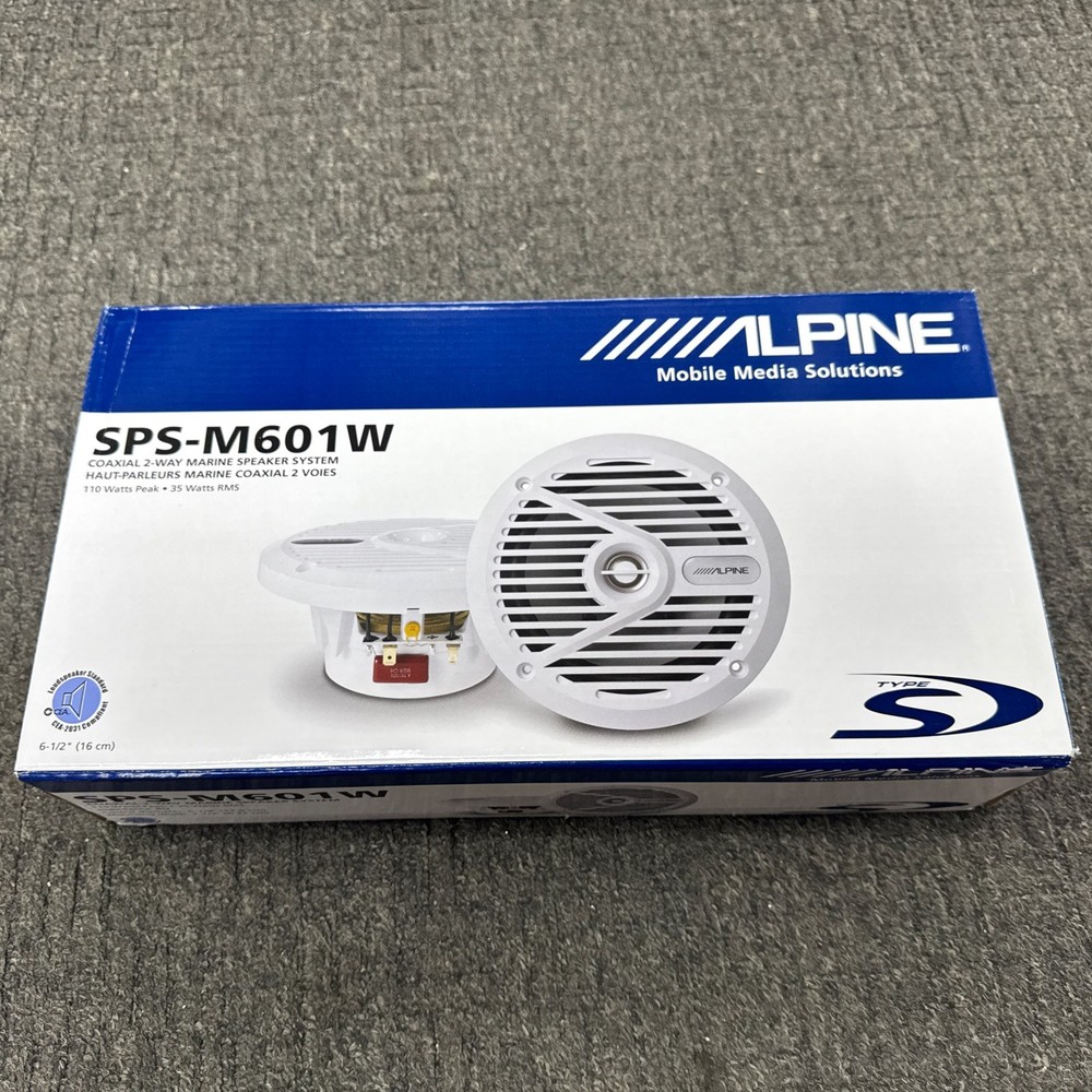 Alpine SPS-M601W 6-1/2″ 2-Way Marine Speakers (White) Brand New