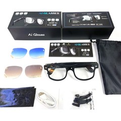 AI Smart Glasses with Camera Bluetooth Open-Ear Audio Video Recording Sunglasses