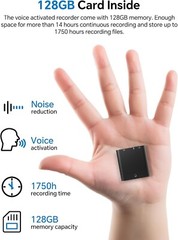 YVN 128GB Voice Activated Recorder – Playback, USB-C, Sound Recording for Lectur