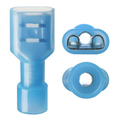 Blue Female Spade Terminals Crimp Connectors 16-14 AWG Insulated 100 PCS