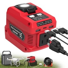 220W Power Inverter Compatible with Milwaukee 18V Battery ，DC 18V to 110V AC