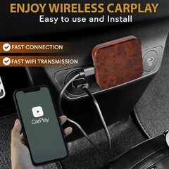 Pyle Wireless CarPlay & Android Auto Box – 4GB RAM 64GB ROM, Dual-Band Brown