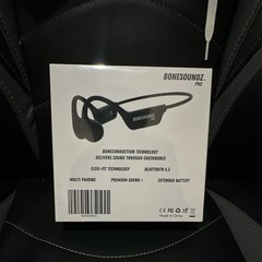 BoneSoundz Pro Bone Conduction Open-Ear Bluetooth Headphones Black SEALED